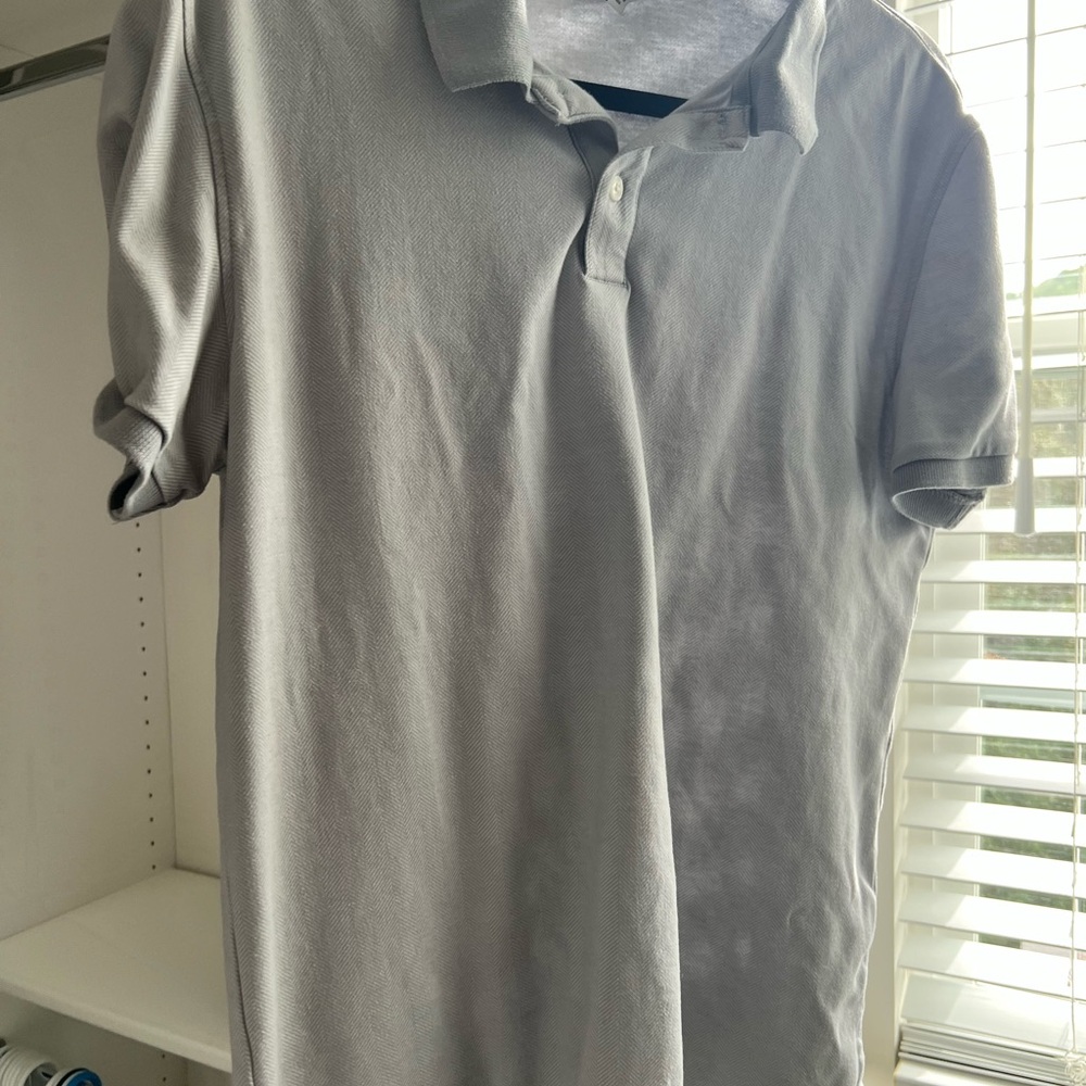 Banana Republic Luxe Touch S Light Gray Polo Shirt